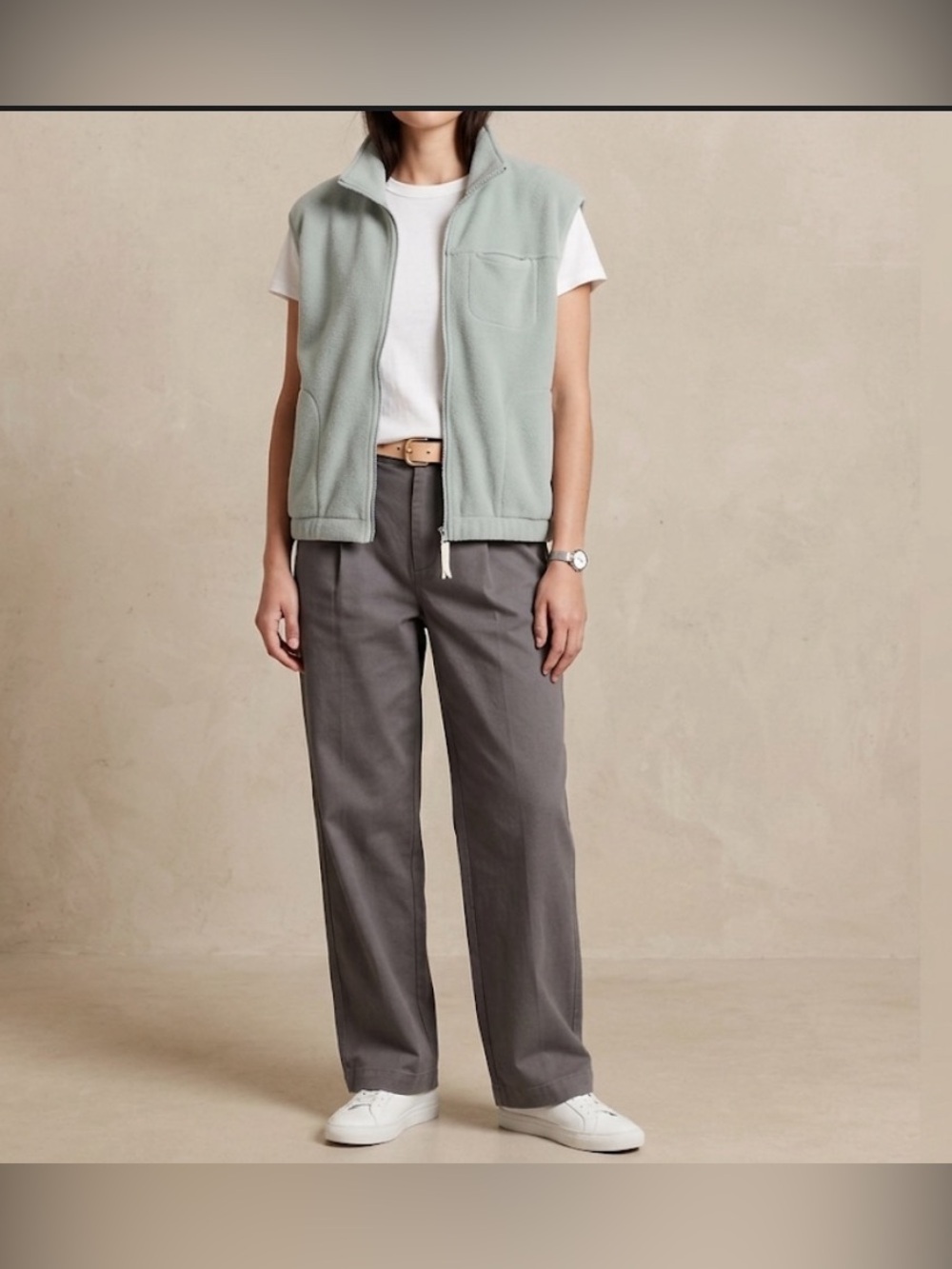 Sea Foam Green Fleece Vest